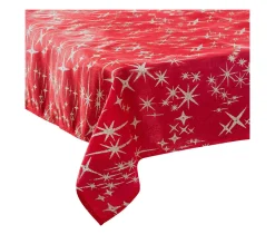 Clearance FEERIC LIGHTS AND CHRISTMAS Nappe Canevas Rouge Et Etoiles Pailletees 140 X 360 Cm