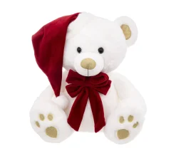 Shop FEERIC LIGHTS AND CHRISTMAS Déco De Noël Peluche Ours Et Son Bonnet De Pere Noël H 48 Cm