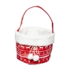 Store FEERIC LIGHTS AND CHRISTMAS Panier De Noël Rouge Avec Pompons H 34 Cm