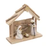 Clearance FEERIC LIGHTS AND CHRISTMAS Creche De Noël Sculptee Avec 3 Santons 20 X 19 Cm
