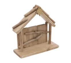 Clearance FEERIC LIGHTS AND CHRISTMAS Creche De Noël Sculptee Avec 3 Santons 20 X 19 Cm