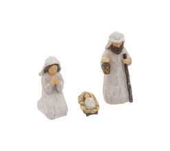 Clearance FEERIC LIGHTS AND CHRISTMAS Creche De Noël Sculptee Avec 3 Santons 20 X 19 Cm
