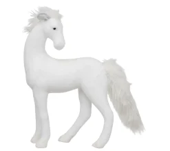 Online FEERIC LIGHTS AND CHRISTMAS Déco De Noël Cheval Blanc Paillete Avec Fourrure L 45 X H 53 Cm