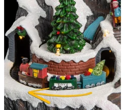 Store FEERIC LIGHTS AND CHRISTMAS Village De Noël Lumineux, Anime Et Musical Scene De Vie Autour Du Chalet A La Montagne