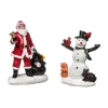 Cheap FEERIC LIGHTS AND CHRISTMAS Accessoires Pour Village De Noël Set 2 Figurines Santons Pere Noël Et Bonhomme De Neige