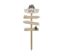 Outlet FEERIC LIGHTS AND CHRISTMAS Pancarte Maison Du Pere Noël En Bois H 120 Cm