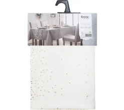 Hot FEERIC LIGHTS AND CHRISTMAS Nappe En Coton Et Polyester Blanc Imprime Leopard Argente 140 X 240 Cm