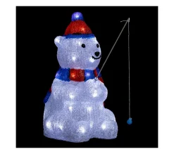 Discount FEERIC LIGHTS AND CHRISTMAS Déco De Noël Lumineuse Ours Pecheur 40 Led Blanches H 39 Cm