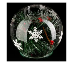 Shop FEERIC LIGHTS AND CHRISTMAS Bougeoir Photophore Boule En Verre Avec Décor D 8 Cm