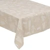 Sale FEERIC LIGHTS AND CHRISTMAS Nappe En Polycoton Beige Aspect Jute Imprime Animaux Blanc 140 X 360 Cm