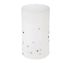 Cheap FEERIC LIGHTS AND CHRISTMAS Bougie Blanche Pailletee Et Etoilee H 12 Cm 340 G