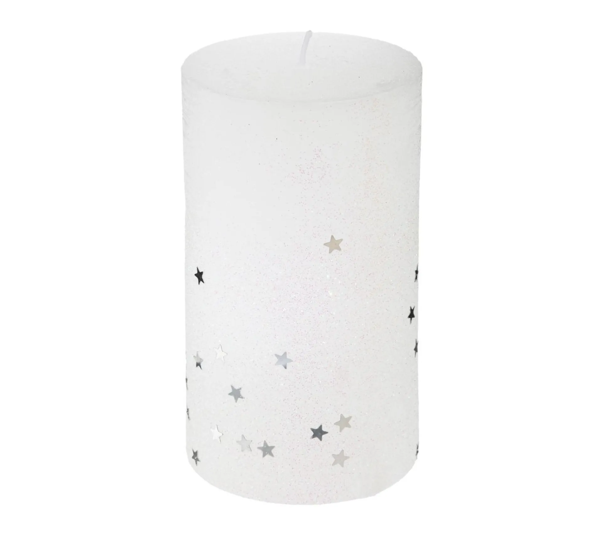 Cheap FEERIC LIGHTS AND CHRISTMAS Bougie Blanche Pailletee Et Etoilee H 12 Cm 340 G