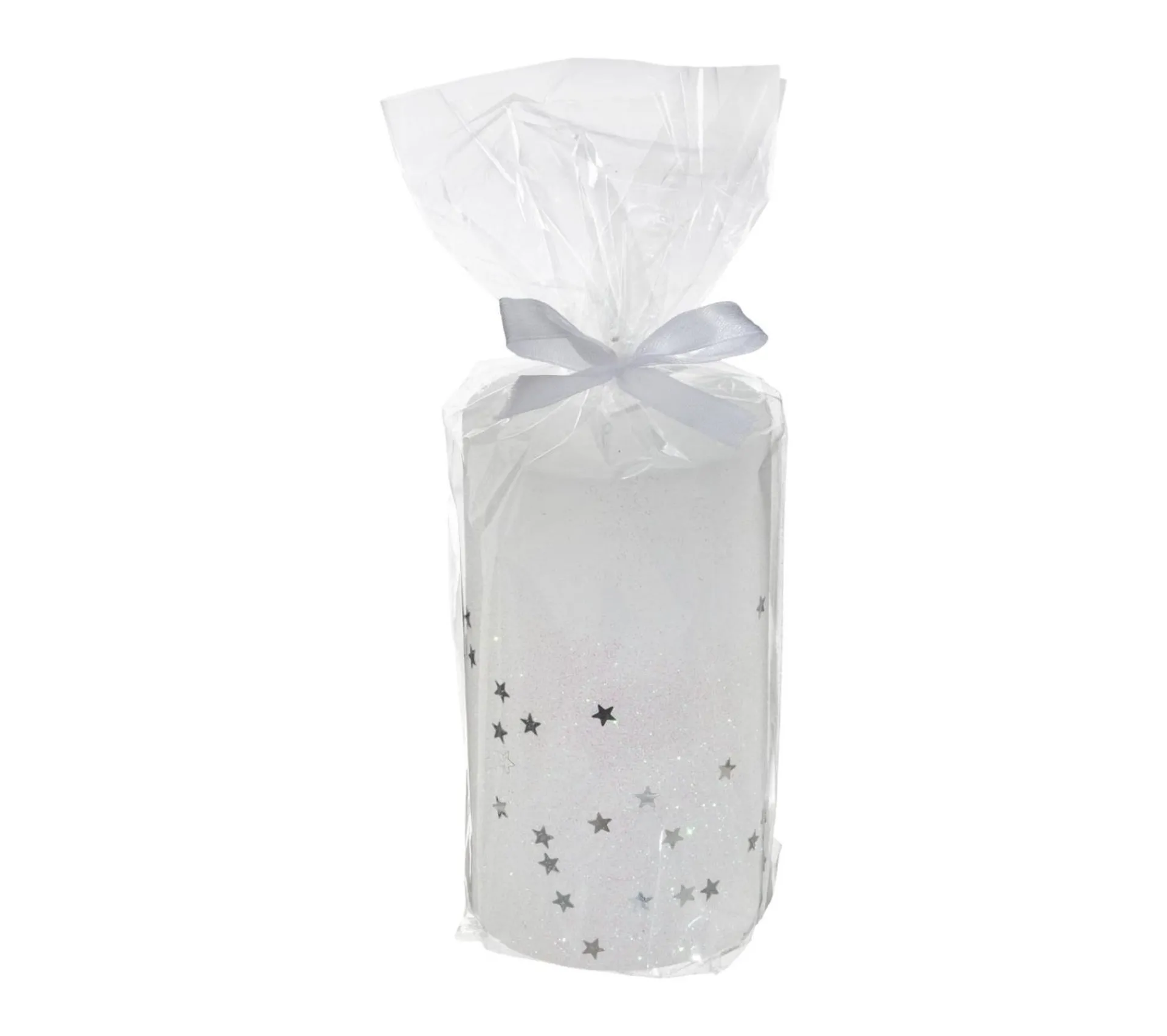 Cheap FEERIC LIGHTS AND CHRISTMAS Bougie Blanche Pailletee Et Etoilee H 12 Cm 340 G