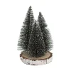 Best Sale FEERIC LIGHTS AND CHRISTMAS Déco De Table 3 Sapins Verts Enneiges Sur Rondin D 15 X H 20 Cm
