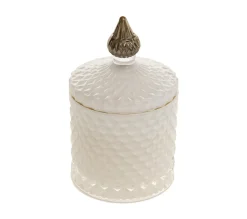 Shop FEERIC LIGHTS AND CHRISTMAS Bougie Parfumee Dans Pot En Verre Avec Relief Et Couvercle 190G