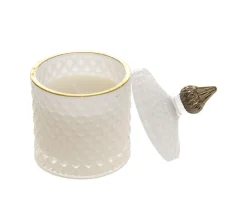 Shop FEERIC LIGHTS AND CHRISTMAS Bougie Parfumee Dans Pot En Verre Avec Relief Et Couvercle 190G