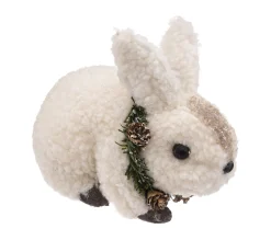 Store FEERIC LIGHTS AND CHRISTMAS Déco De Noël Lapin Avec Couronne Décoree 13.5 X 17.5 Cm