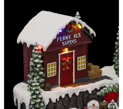 Best Sale FEERIC LIGHTS AND CHRISTMAS Village De Noël Ferme Aux Sapins Lumineux - Multicolore