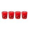 Best FEERIC LIGHTS AND CHRISTMAS Lot De 4 Bougies Votive Rouge Etoiles Et Paillettes D 4 Cm