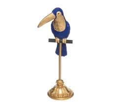 Best Sale FEERIC LIGHTS AND CHRISTMAS Toucan En Resine Doree H 40 Cm