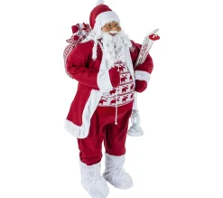 Cheap FEERIC LIGHTS AND CHRISTMAS Décoration Figurine Pere Noël Debout - H. 124 Cm - Rouge