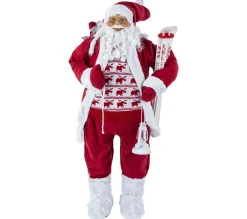 Cheap FEERIC LIGHTS AND CHRISTMAS Décoration Figurine Pere Noël Debout - H. 124 Cm - Rouge