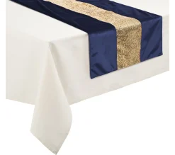 Store FEERIC LIGHTS AND CHRISTMAS Chemin De Table Noël Effet Velours Colorama - L. 150 X L. 45 Cm - Bleu