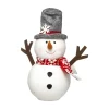 Hot FEERIC LIGHTS AND CHRISTMAS Déco De Noël Bonhomme De Neige Chapeau Gris Et Echarpe Rouge H 34 Cm