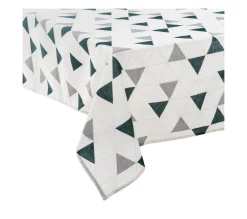 New FEERIC LIGHTS AND CHRISTMAS Nappe Ecru Imprimee Triangle Et Pointille En Argent 140 X 240 Cm