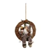 Flash Sale FEERIC LIGHTS AND CHRISTMAS Décoration De Noël Couronne Avec Pere Noël Traditionnel D 33 Cm Comptoir De Noël