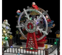 Outlet FEERIC LIGHTS AND CHRISTMAS Village De Noël Lumineux Et Anime Carrousel Et Grande Roue