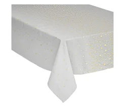 Hot FEERIC LIGHTS AND CHRISTMAS Nappe En Coton Blanc Avec Etoiles Or 140 X 240 Cm