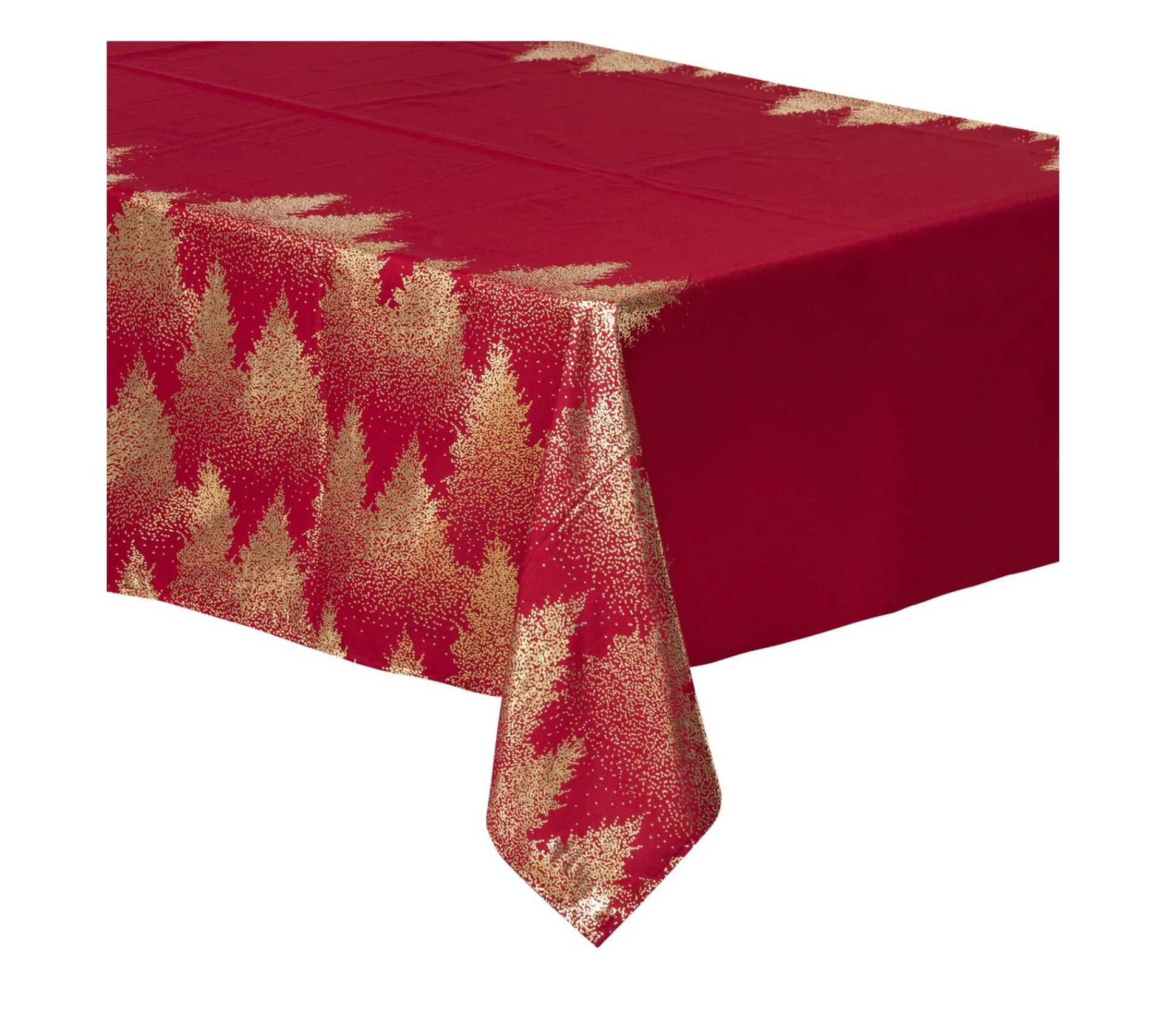 Outlet FEERIC LIGHTS AND CHRISTMAS Nappe Rouge Imprime Sapin Dore 140 X 240 Cm