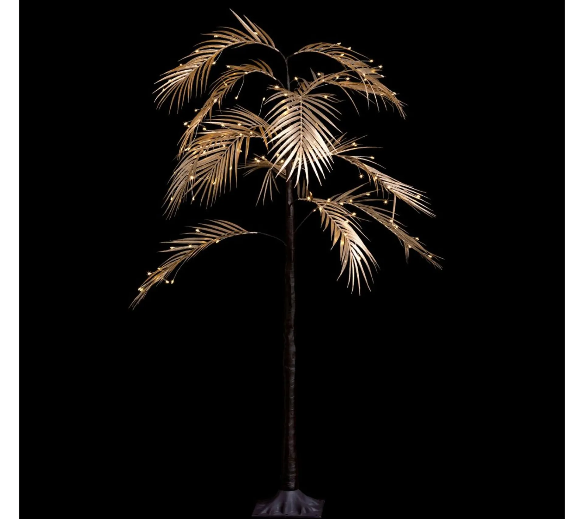 Discount FEERIC LIGHTS AND CHRISTMAS Déco De Noël Arbre Lumineux Palmier Feuilles Dorees 120 Led Blanc Chaud H 120 Cm