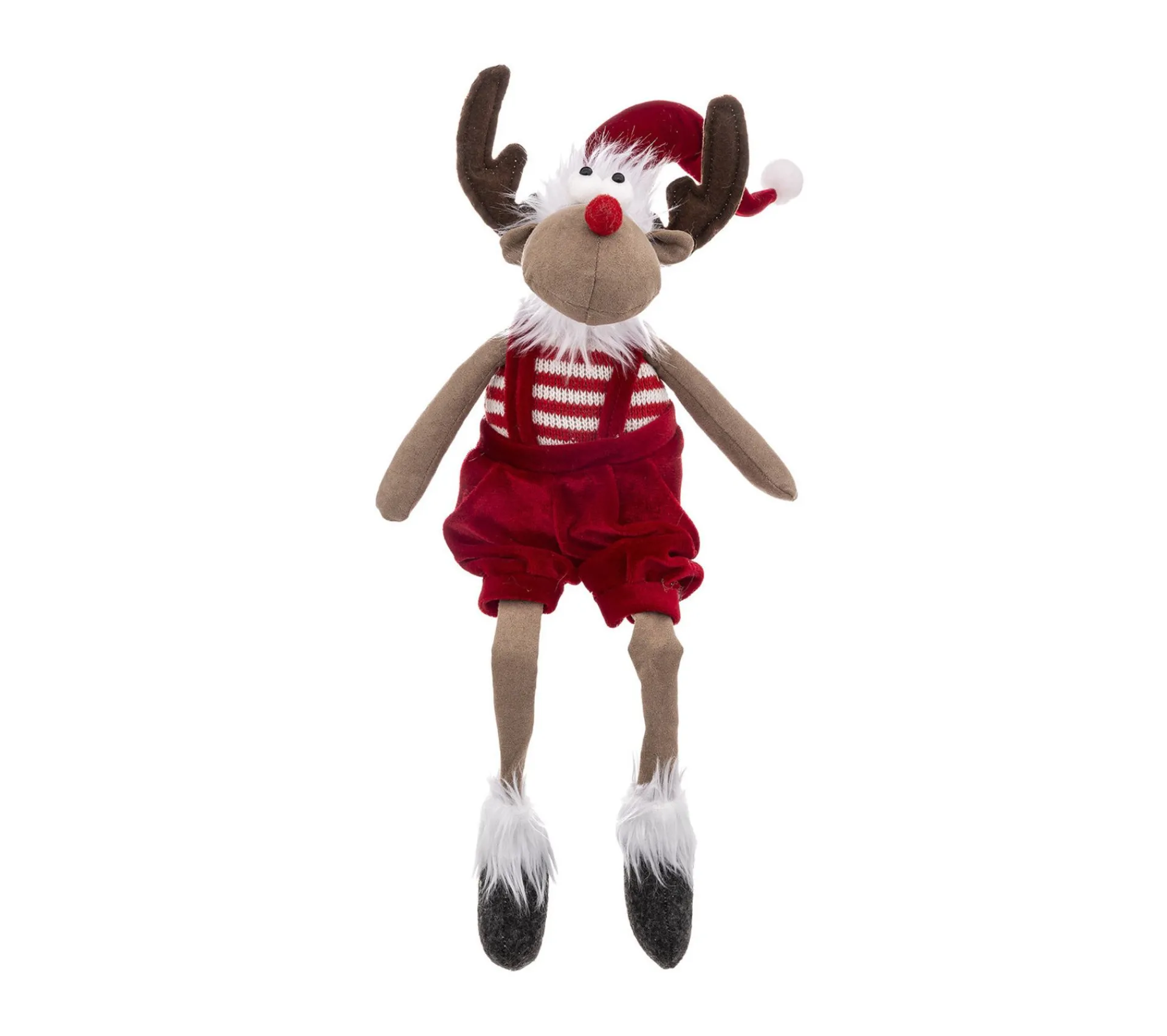 Shop FEERIC LIGHTS AND CHRISTMAS Renne De Noël En Salopette Rouge H 52 Cm