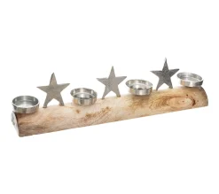 Fashion FEERIC LIGHTS AND CHRISTMAS Photophore De Noël Design Bois Terre Sauvage - Argent
