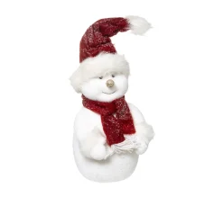 Best Sale FEERIC LIGHTS AND CHRISTMAS Déco De Noël Bonhomme De Neige Avec Echarpe Et Bonnet Rouge H 40 Cm