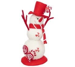 Online FEERIC LIGHTS AND CHRISTMAS Déco De Noël Bonhomme De Neige Avec Bonbons Rouge Et Blanc 25 X 15 X H 41 Cm