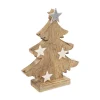 Shop FEERIC LIGHTS AND CHRISTMAS Déco De Noël Sapin En Bois Avec Etoiles Blanches Et Cimier H 25 Cm