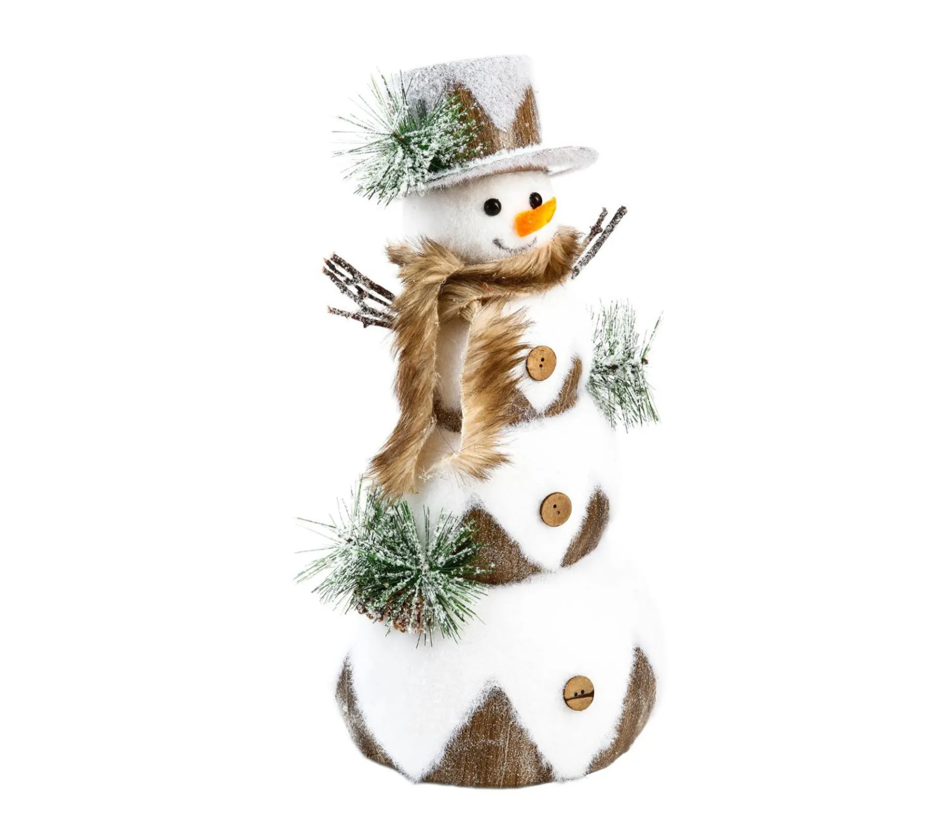 Online FEERIC LIGHTS AND CHRISTMAS Déco Interieur Bonhomme De Neige Avec Chapeau Et Fourrure H 42 Cm