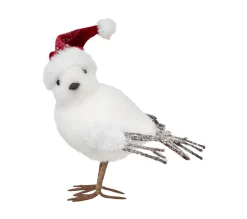 Cheap FEERIC LIGHTS AND CHRISTMAS Déco De Noël Oiseau Blanc Avec Bonnet Rouge 13 X 8 X H 14 Cm
