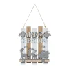 Sale FEERIC LIGHTS AND CHRISTMAS Déco De Noël Suspension En Bois Merry Christmas Avec Déco Argente Paillete H 24 Cm