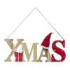 Flash Sale FEERIC LIGHTS AND CHRISTMAS Déco De Noël Mot A Suspendre Xmas En Bois Rouge Et Paillette Doree H 30 Cm