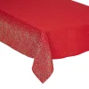 Shop FEERIC LIGHTS AND CHRISTMAS Nappe De Noël Design Leopard - L. 240 X L. 140 Cm - Rouge Et Argent