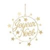 Sale FEERIC LIGHTS AND CHRISTMAS Déco De Noël Suspension En Metal Dore Joyeux Noël D 28 Cm