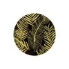 New FEERIC LIGHTS AND CHRISTMAS Photophore Support A Bougie Plaque En Verre Noir Et Or Imprime Jungle D 10 Cm