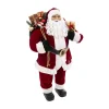 Discount FEERIC LIGHTS AND CHRISTMAS Pere Noël Traditionnel En Velours Rouge Et Fourrure Blanche H 120 Cm