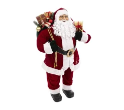 Discount FEERIC LIGHTS AND CHRISTMAS Pere Noël Traditionnel En Velours Rouge Et Fourrure Blanche H 120 Cm