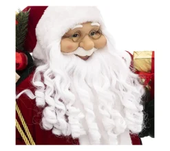 Discount FEERIC LIGHTS AND CHRISTMAS Pere Noël Traditionnel En Velours Rouge Et Fourrure Blanche H 120 Cm