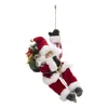 Best FEERIC LIGHTS AND CHRISTMAS Pere Noël Grimpeur Sur Corde En Velours Rouge Et Fourrure Blanche H 30 Cm